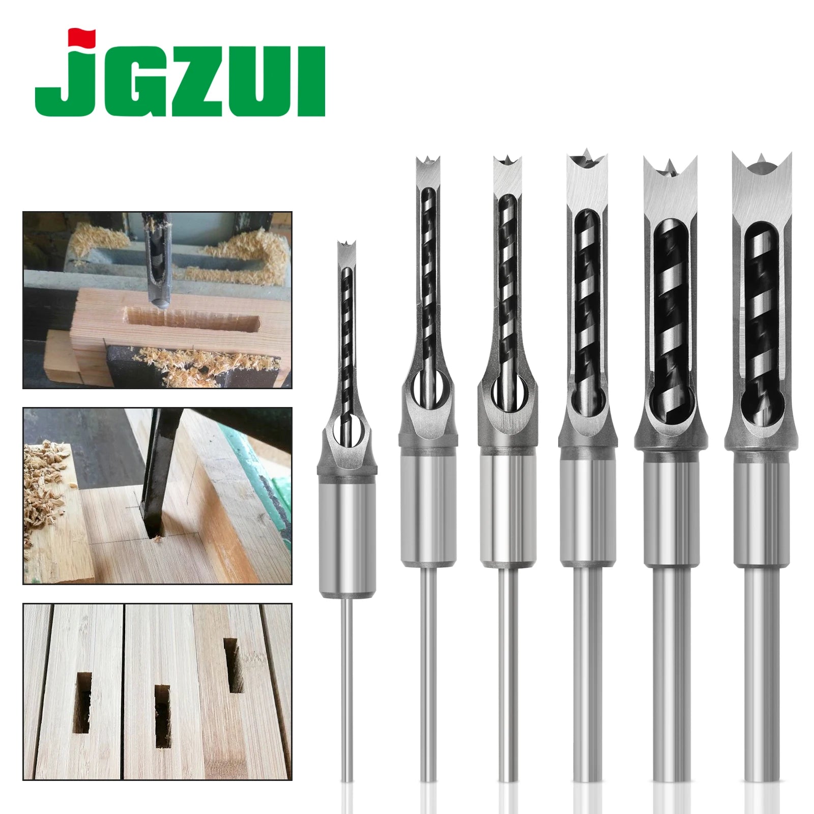 Woodworking Square Drill HSS Twist Square Hole Drill Bits Auger Mortising Chisel Extended Saw for Woodworking Tools