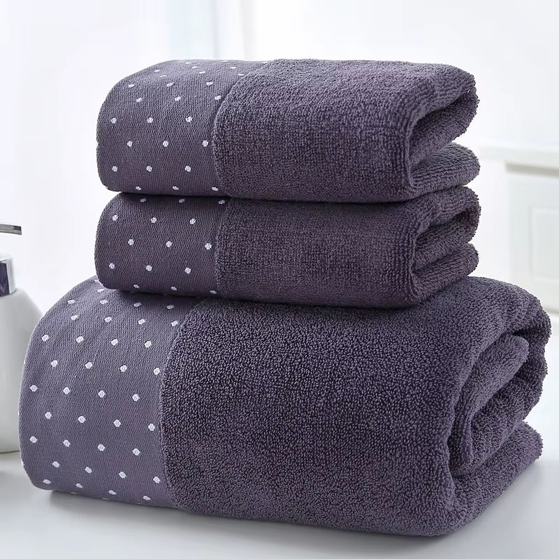 Newest 3Pcs/Set Soft Cotton Hotel Bath Towels for Adults Absorbent Terry Hand Bath Beach Face Sheet Women Towels Set