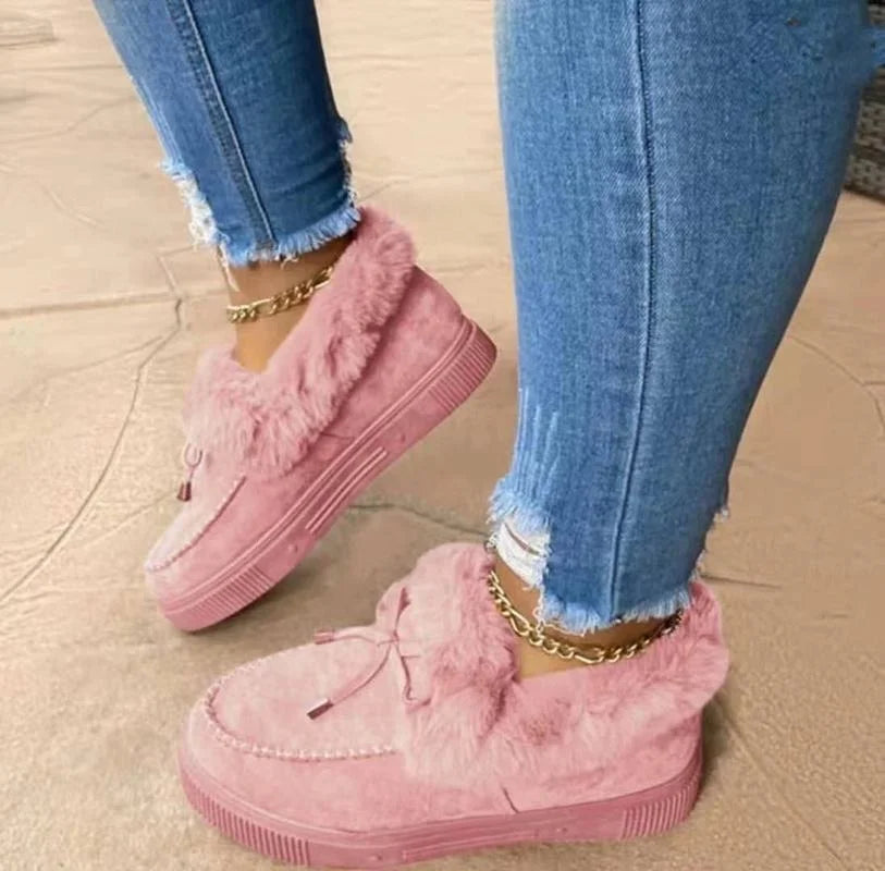 2023 Women Winter Boots Warm Plush Velvet Ankle Snow Boots Lace up Soft Winter Sneakers Comfortable Cotton Shoes for Women