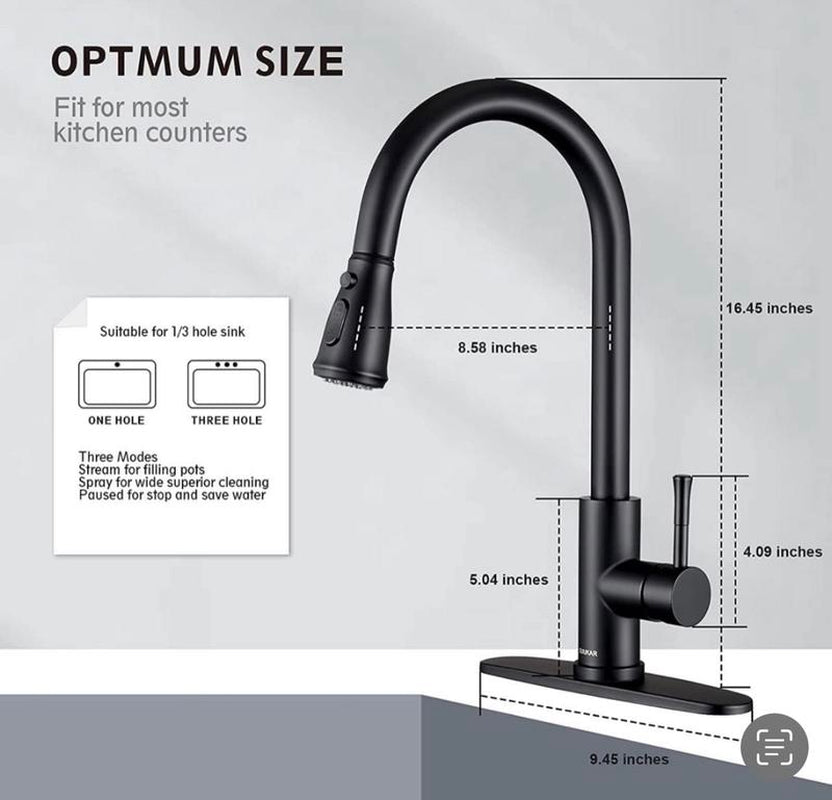 Single Handle Kitchen Sink Faucet with Pull Out Sprayer