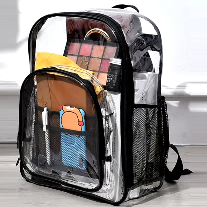 Backpack Waterproof Transparent School Bag Girl Large Capacity Backpack Solid Clear Backpack Men Fashion Transparent Plastic Bag