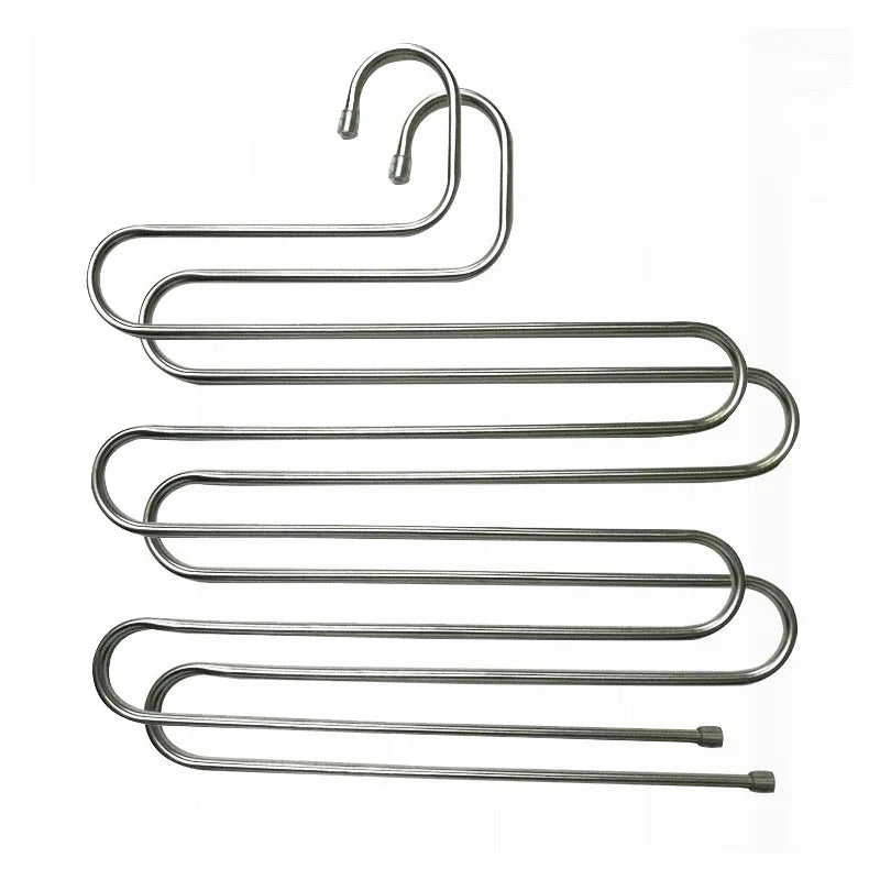 Multilayer Stainless Steel Clothes Hangers S Shape Pants Storage Hangers Clothes Storage Rack Household Storage Cloth Hanger