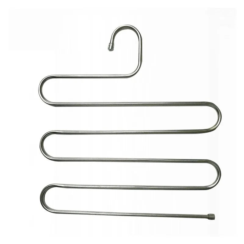 Multilayer Stainless Steel Clothes Hangers S Shape Pants Storage Hangers Clothes Storage Rack Household Storage Cloth Hanger