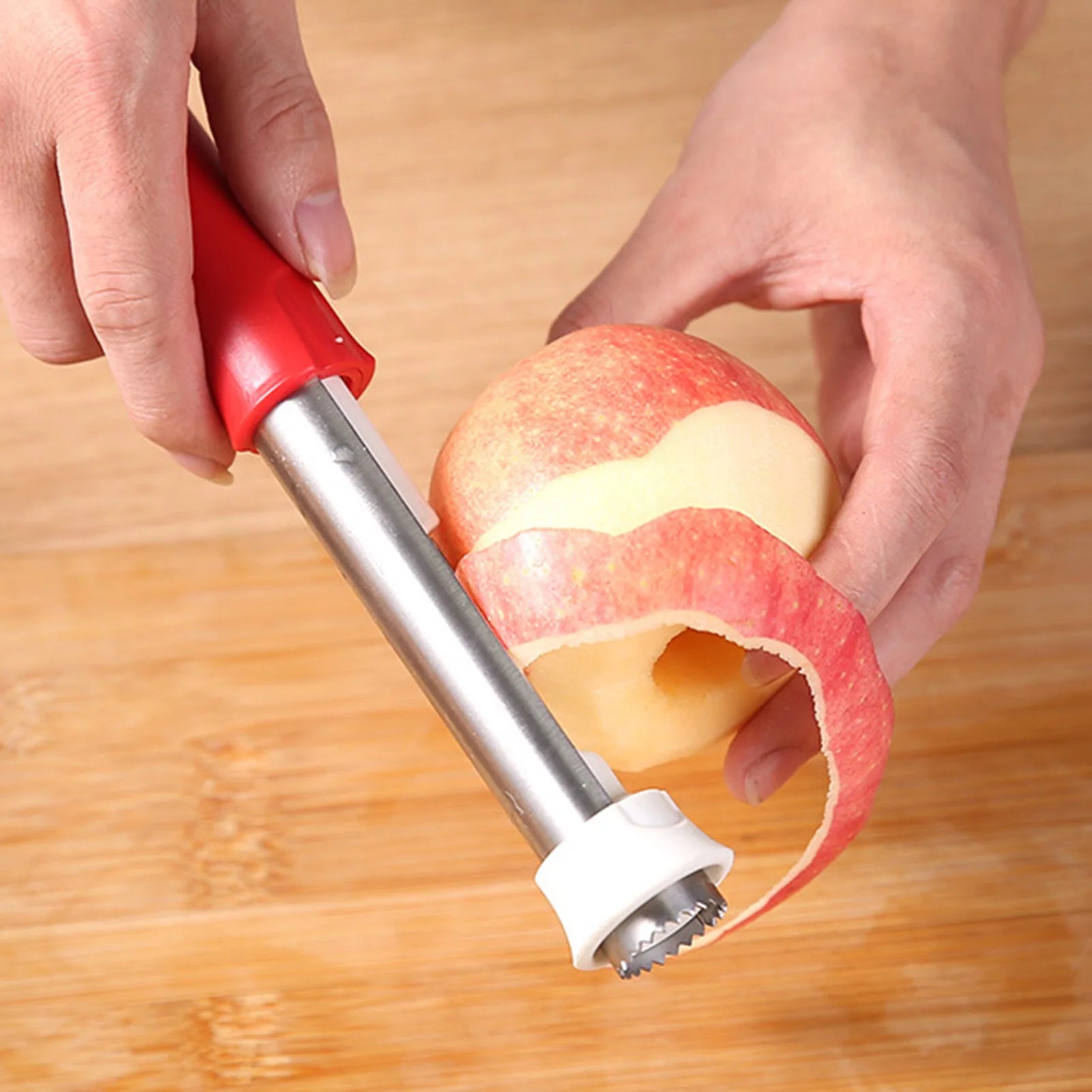 2 in 1 Fruit Corers Peeler Stainless Steel Handheld Fruit Core Extractor Reusable Multifunctional Fruit Peeling Tool for Kitchen